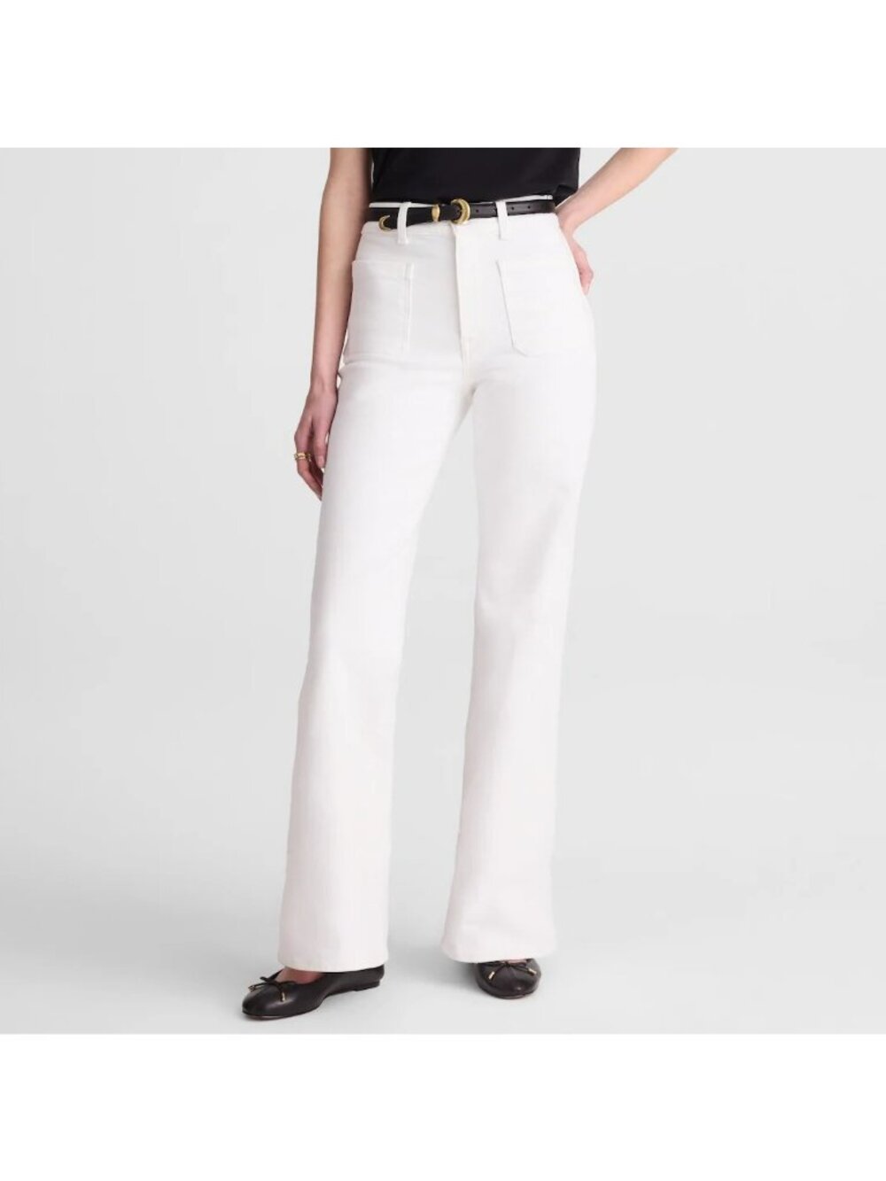 NWT Madewell Tall Emmy Wide-Leg Jean Sz 27T White Super Stretch High Rise NZ564
